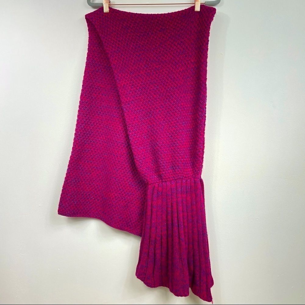 MERMAID crotchet tail blanket pink one size - Picture 6 of 6